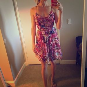 Backless Floral Cocktail Dress